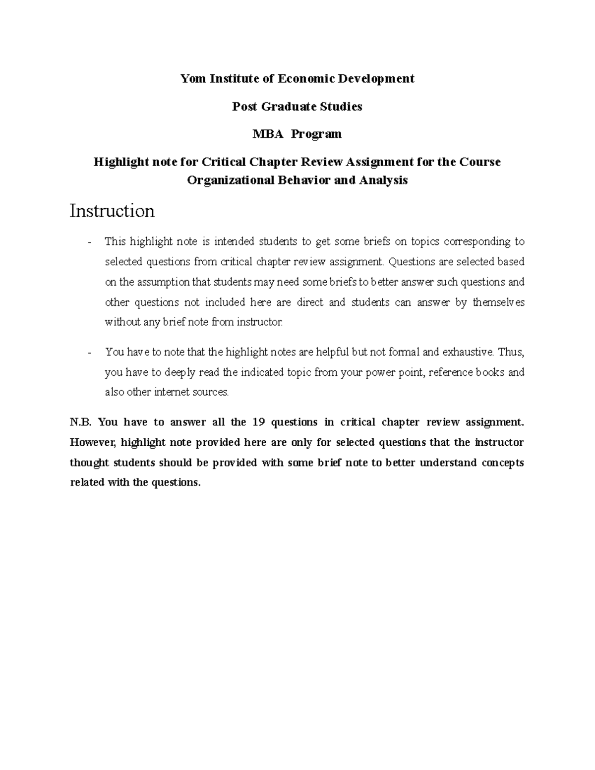 Highlight NOTE CCR AS - Yom Institute of Economic Development Post ...