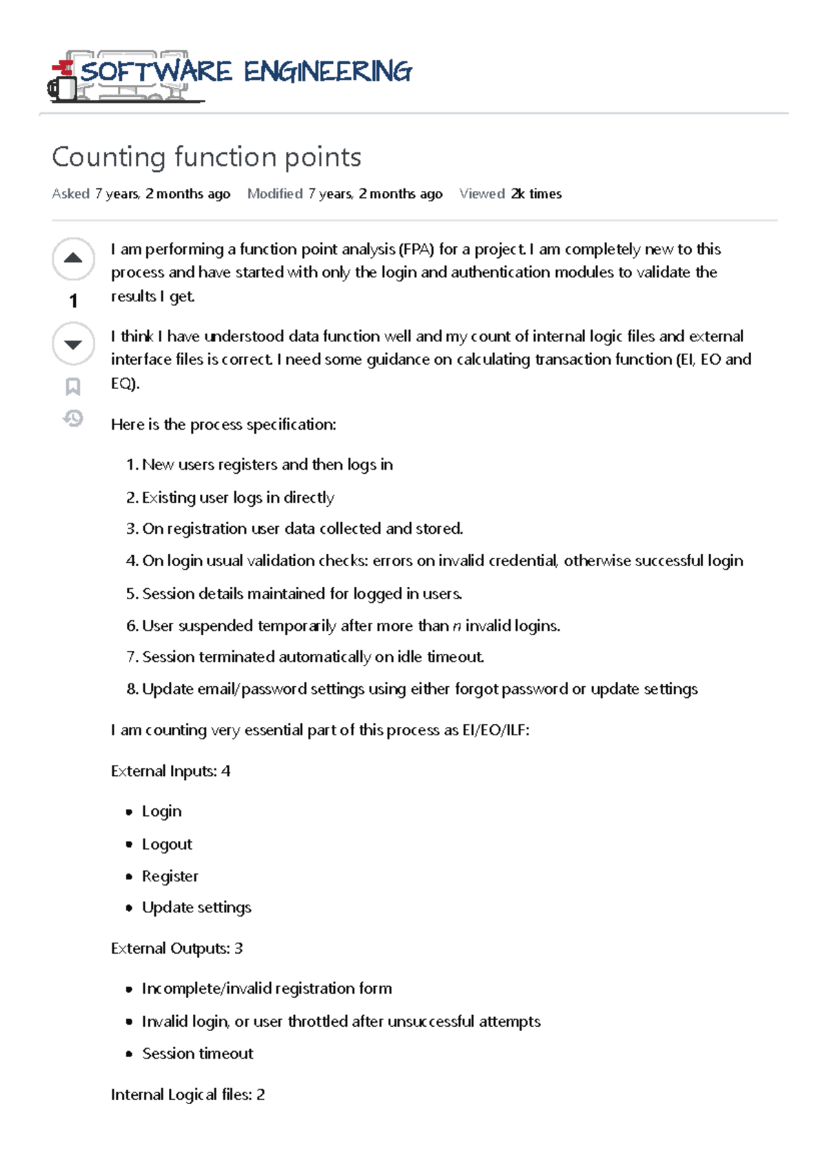 Estimation - Counting function points - Software Engineering Stack ...