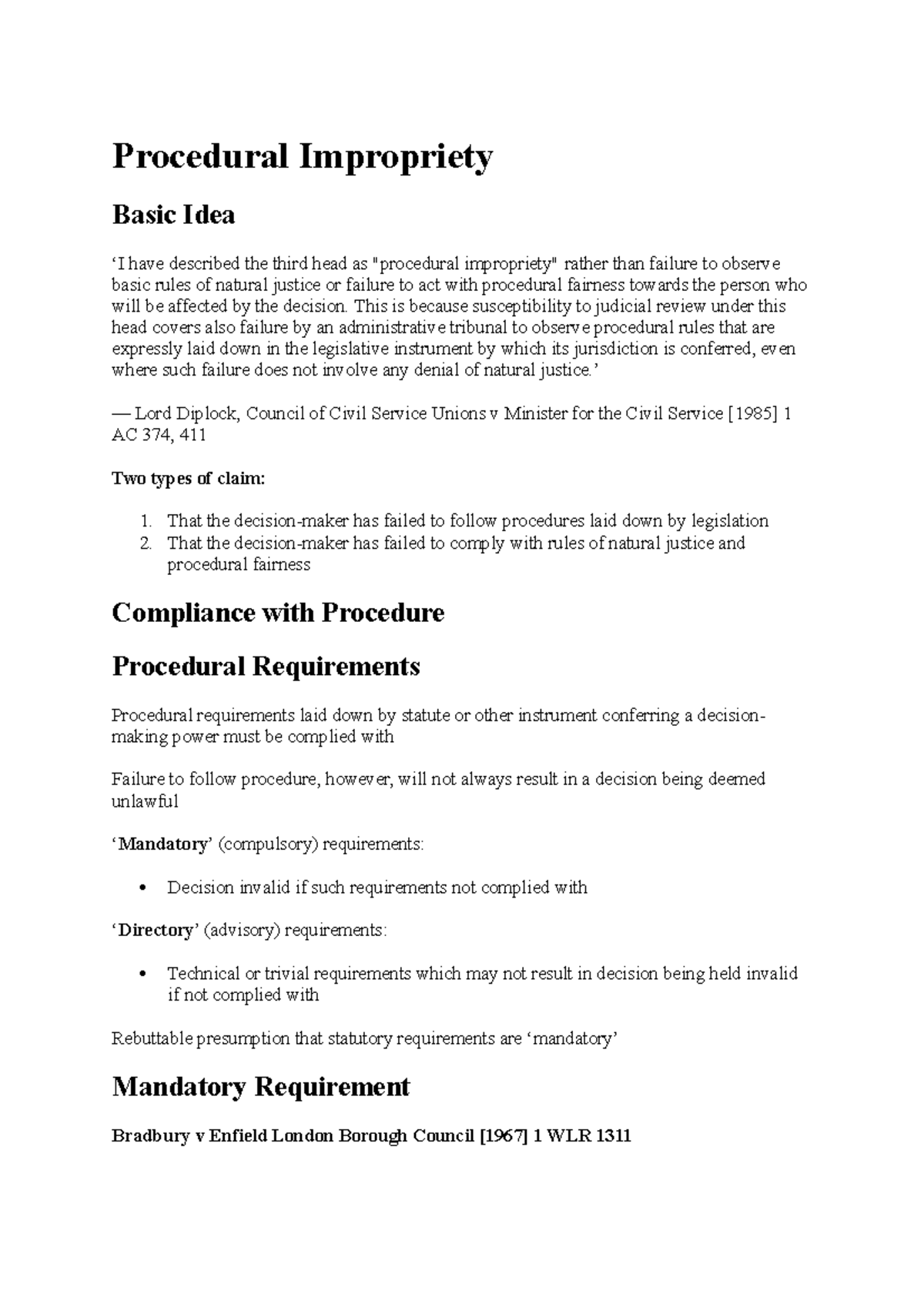 Judicial Review - pt4 (Procedural Impropriety) - Procedural Impropriety ...