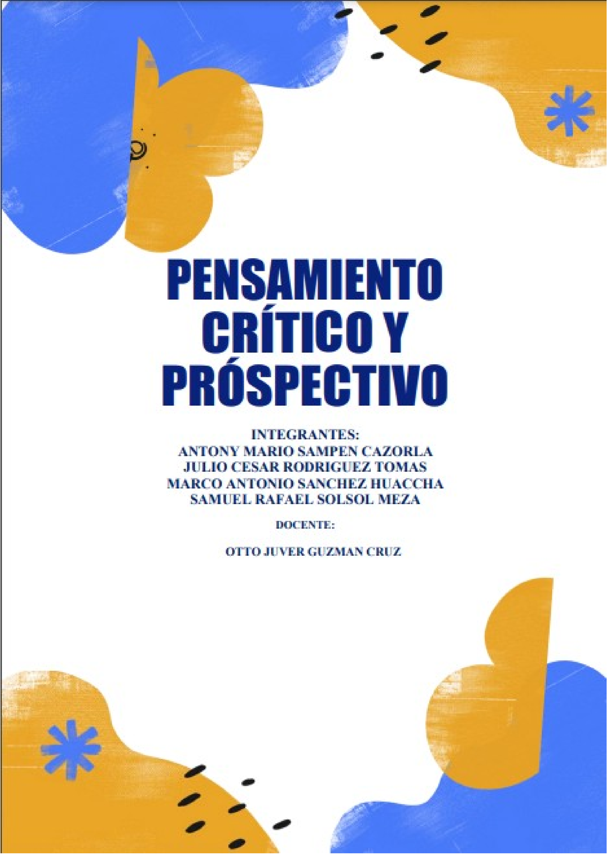 Pensamiento Critico Y Prospectivo - I. INTRODUCCIÓN A ...