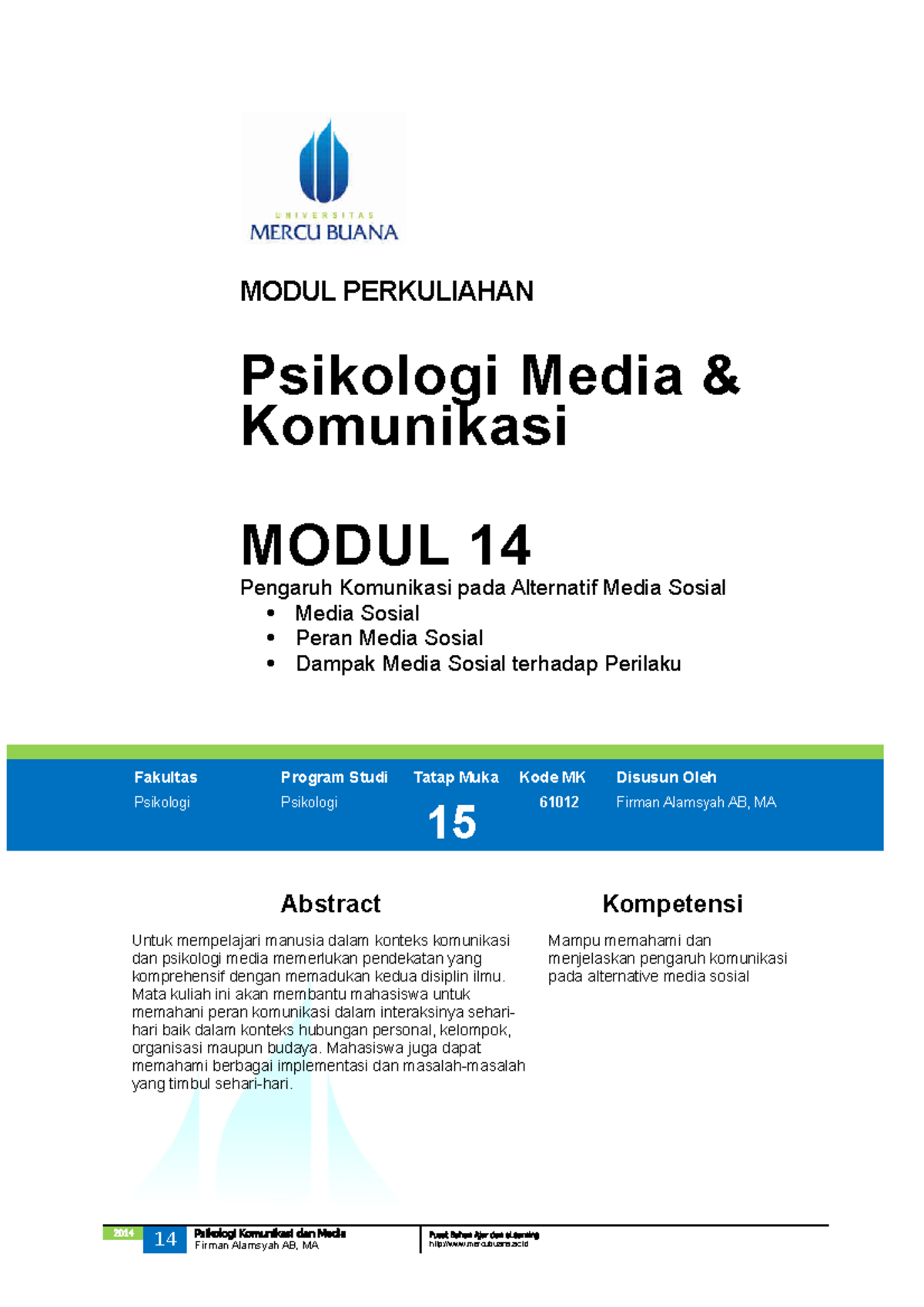 Modul 14 Psikologi Media Komunikasi - MODUL PERKULIAHAN Psikologi Media ...