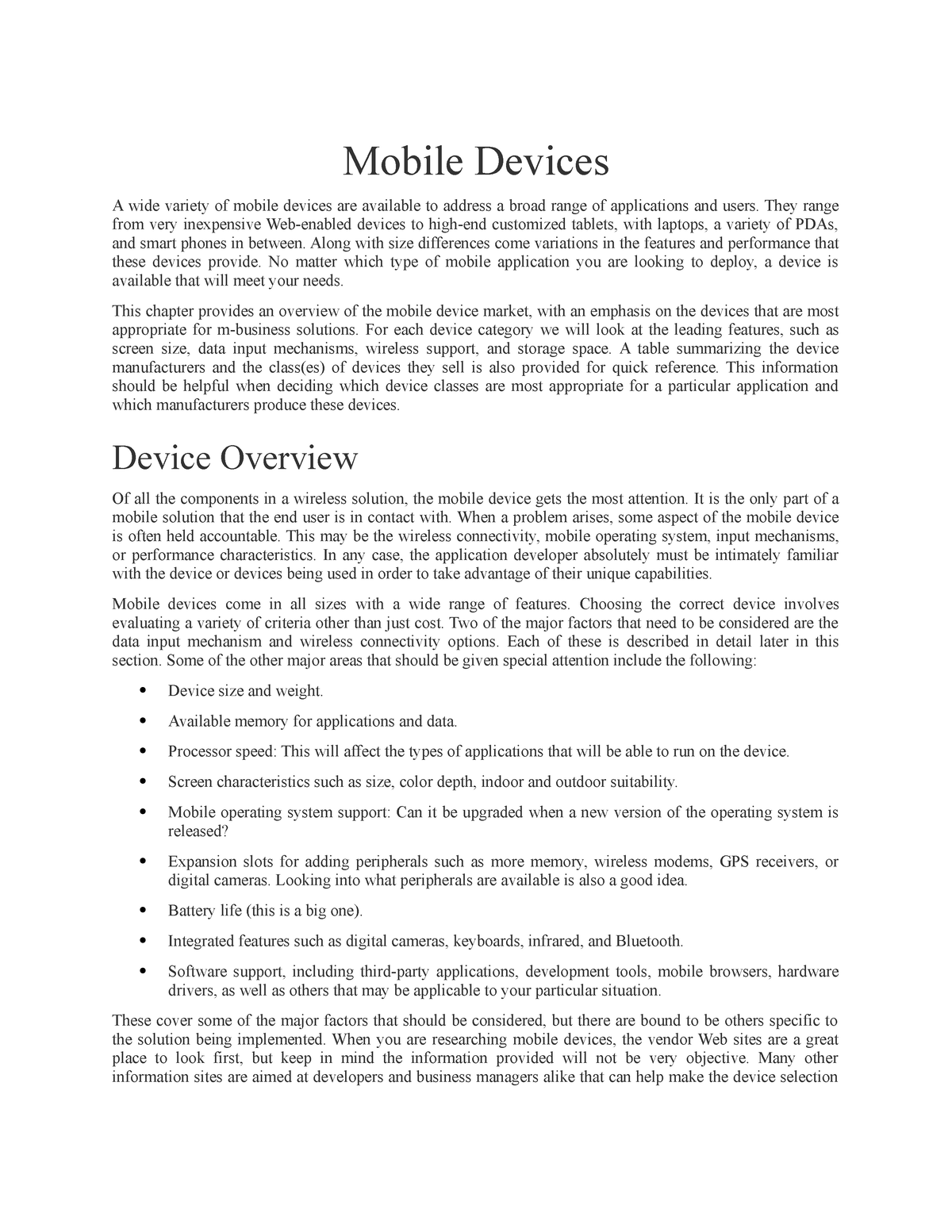 literature review mobile devices