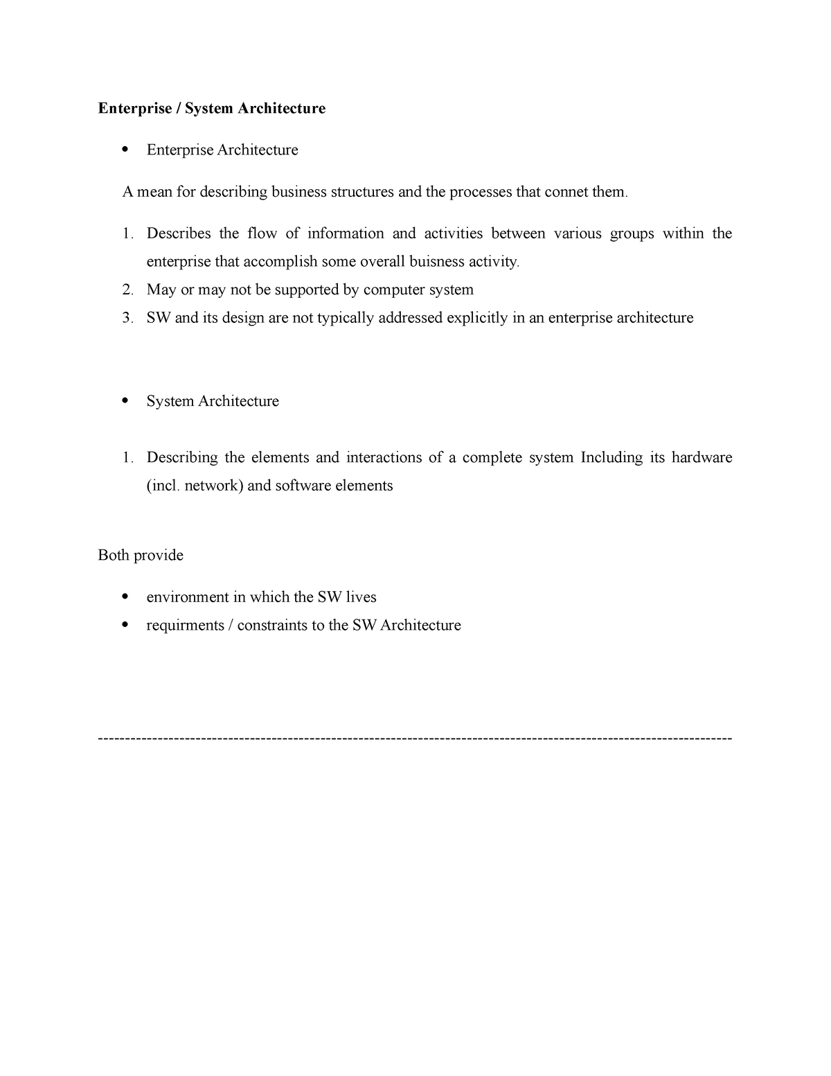 UNIT - I Software Architestures - Enterprise / System Architecture ...