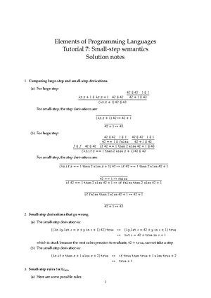 Tutorial 2 - Elements of Programming Languages Tutorial 2: Substitution ...
