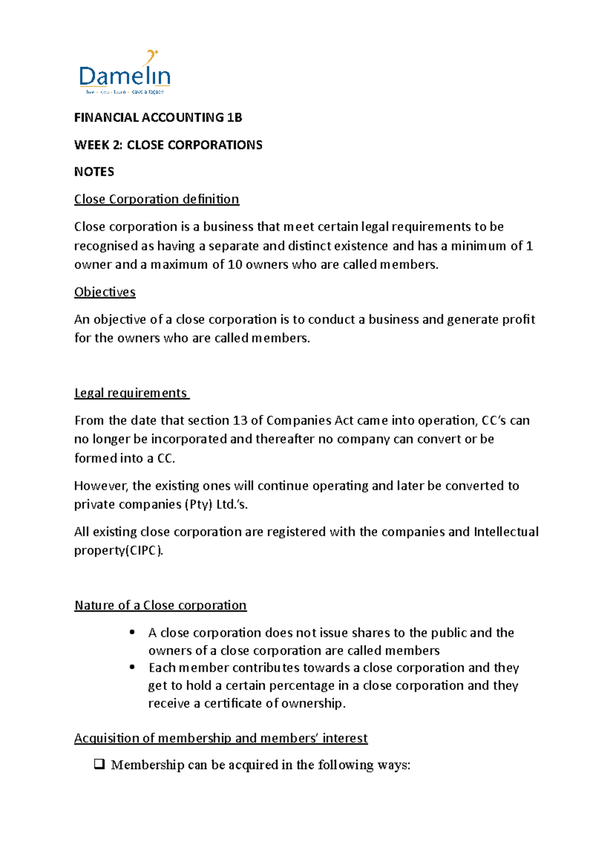 Close Corporation Definition Simple