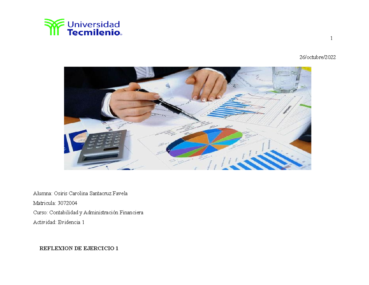 Evidencia 1 Completa - APUNTES - Administración financiera - TecMilenio