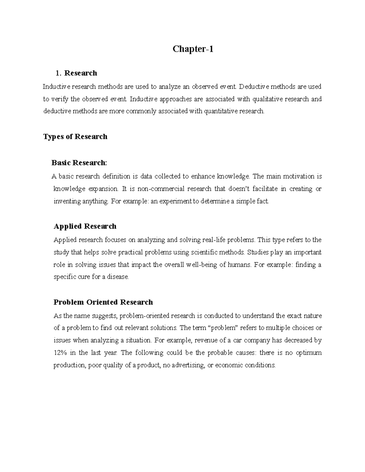 Chapter 1 - engineering - Chapter- 1. Research Inductive research ...