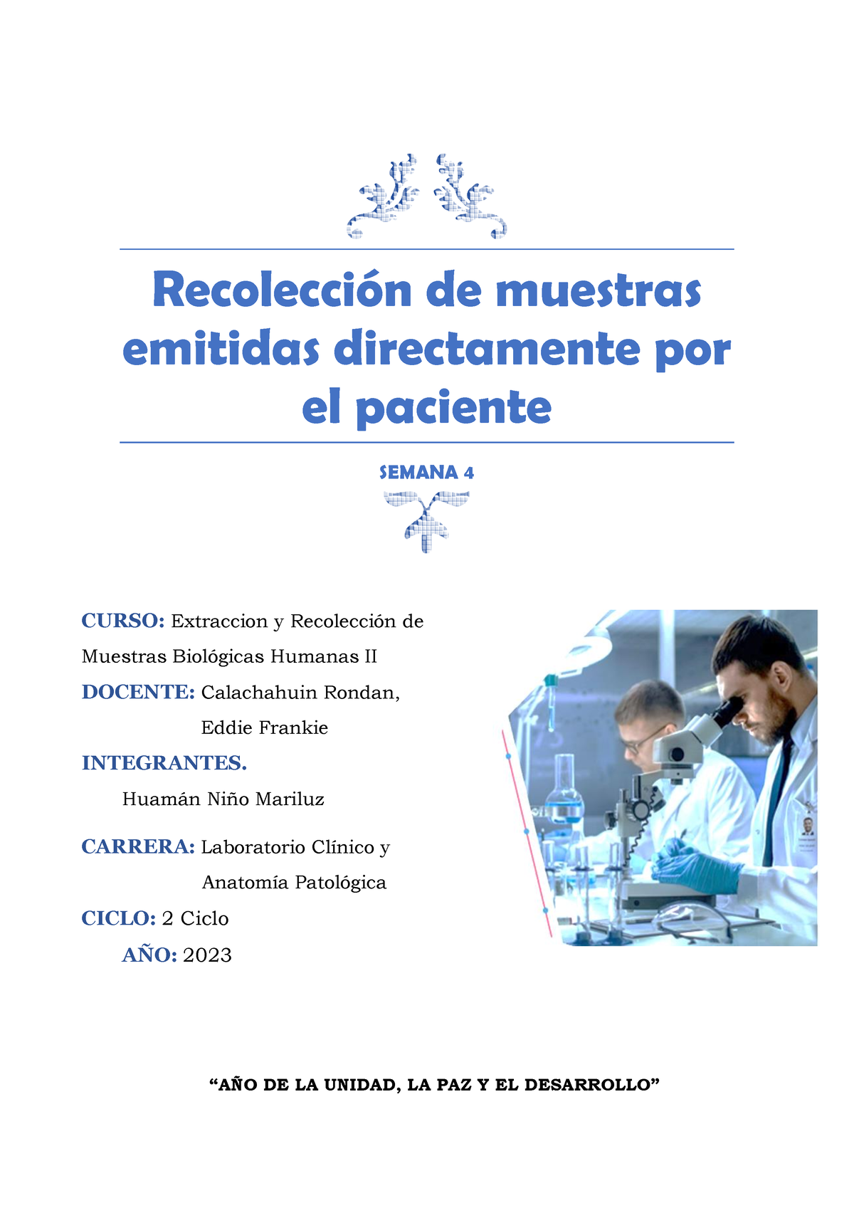 Recolección de muestras emitidas directamente por el paciente - Recolección  de muestras emitidas - Studocu