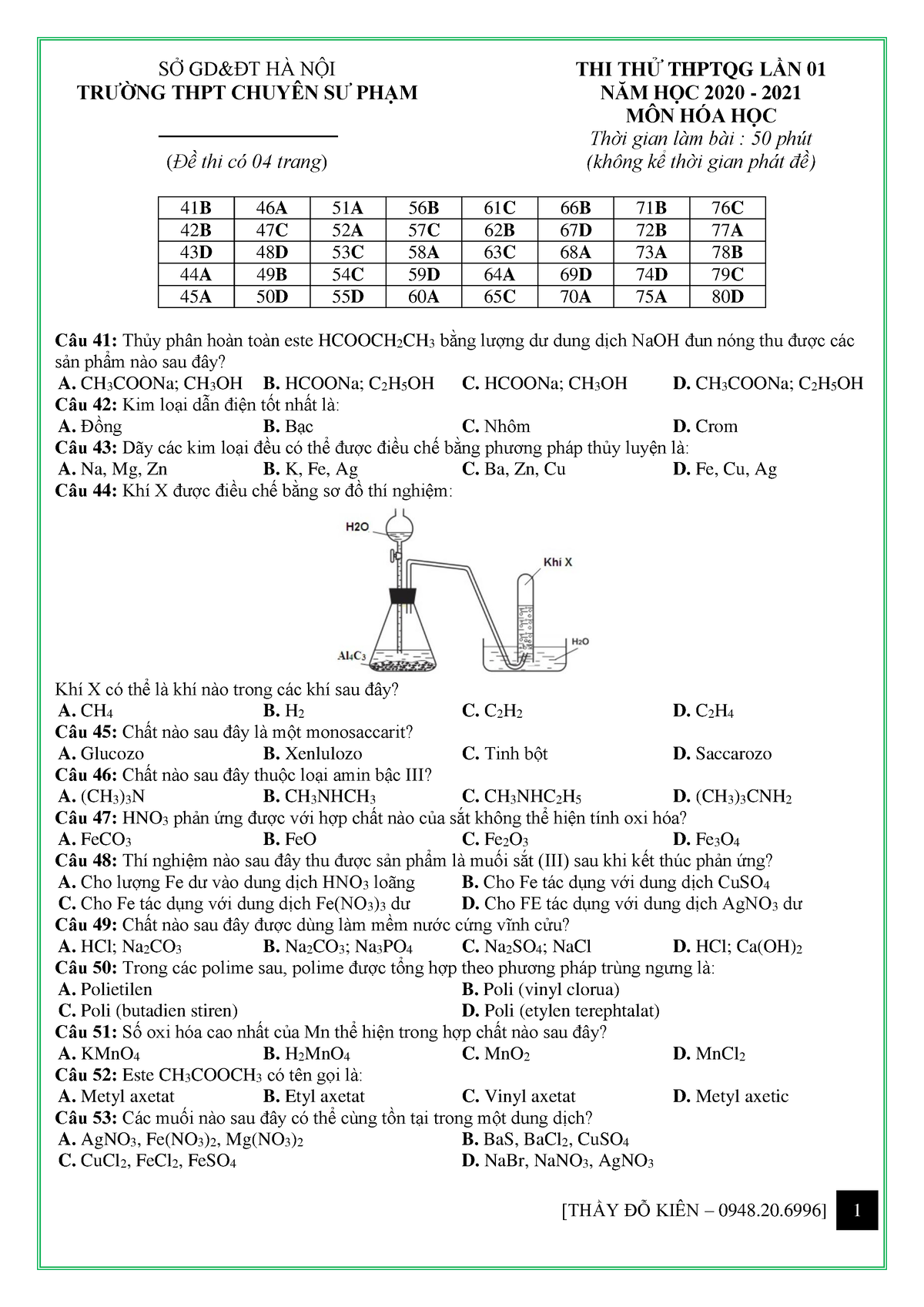 H√† N·ªôi - Chuy√™n S∆∞ Ph·∫°m - 01-2021 - Gi·∫£i Chi Ti·∫øt - SỞ GD&ĐT ...