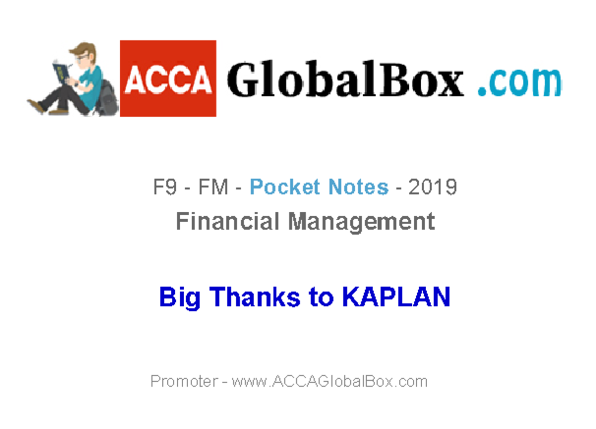 F9-FM-Pocket Note - FM ACCA POCKET NOTES - F 9 - FM - Pocket Notes ...