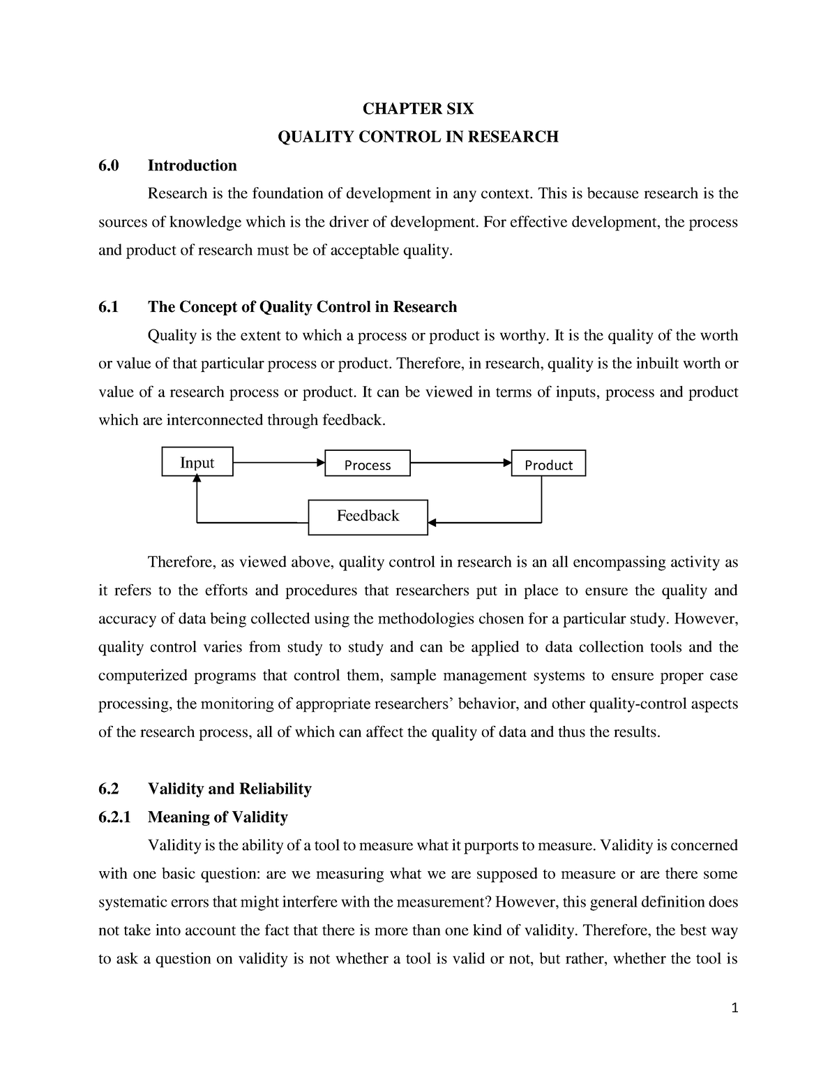 research questions about quality control