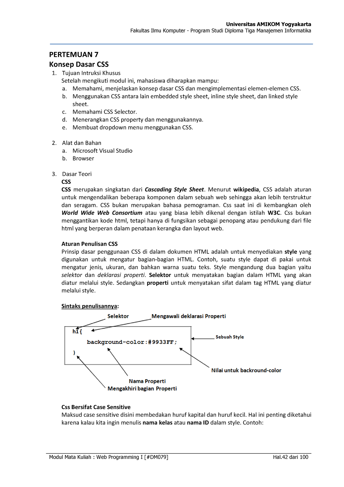 Modul Web Programming I-43-48 - Fakultas Ilmu Komputer - Program Studi ...