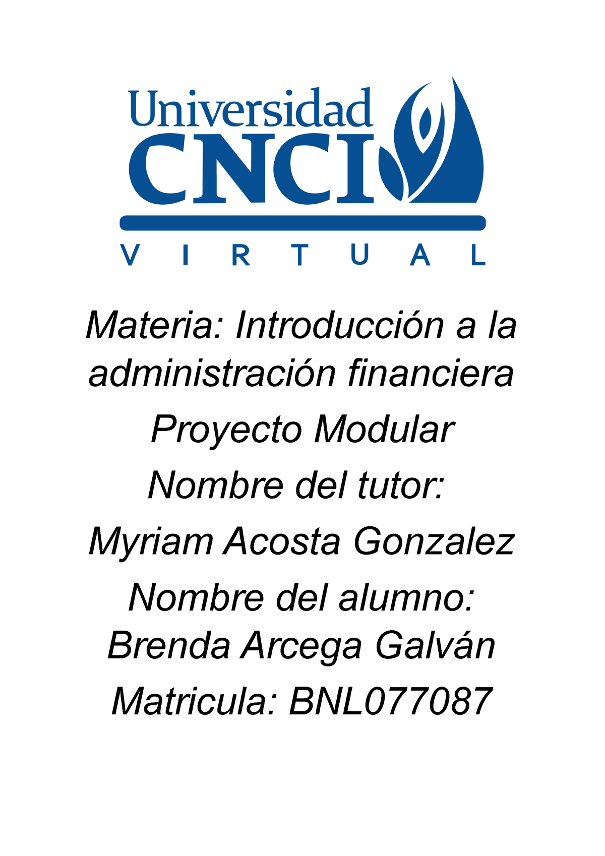 Introducción A La Administración Financiera Proyecto Modular - Materia ...