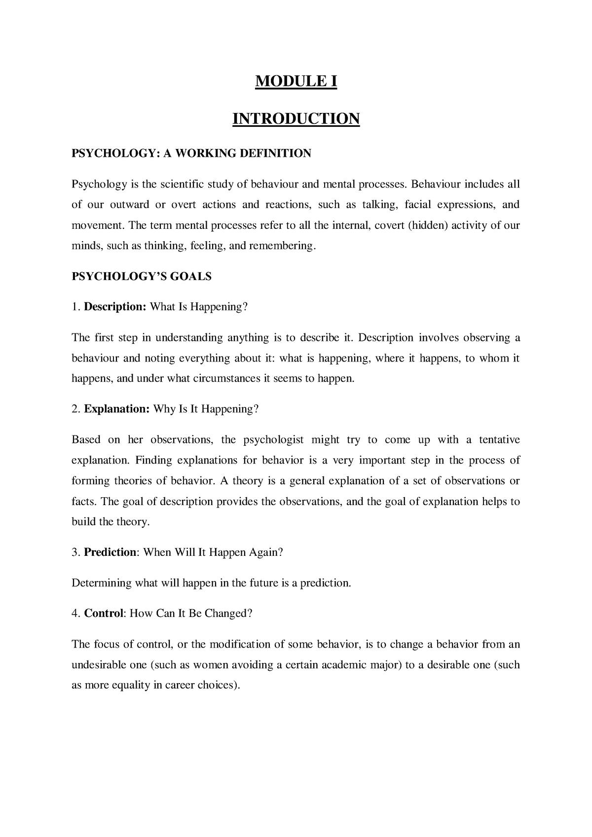 BA Sociology 1 St Semester Basic Themes In Psychology - MODULE I ...