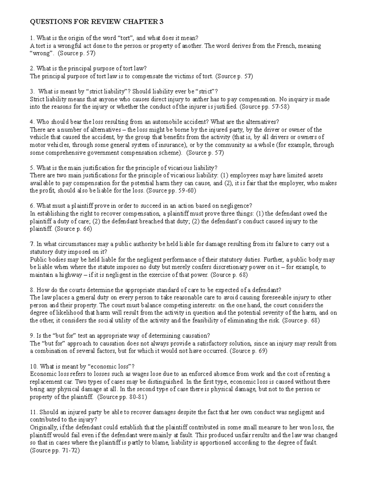 Questions for Review Chapter 3 - Studocu