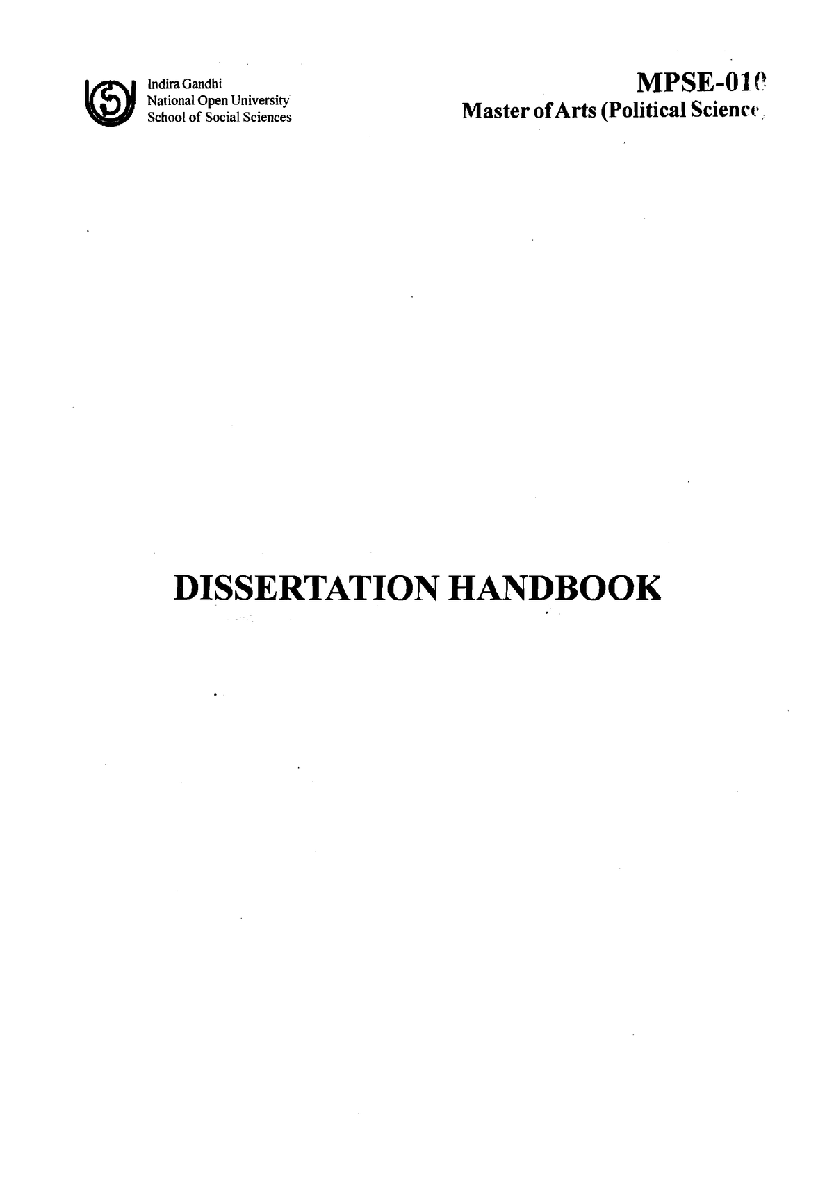 idd dissertation handbook