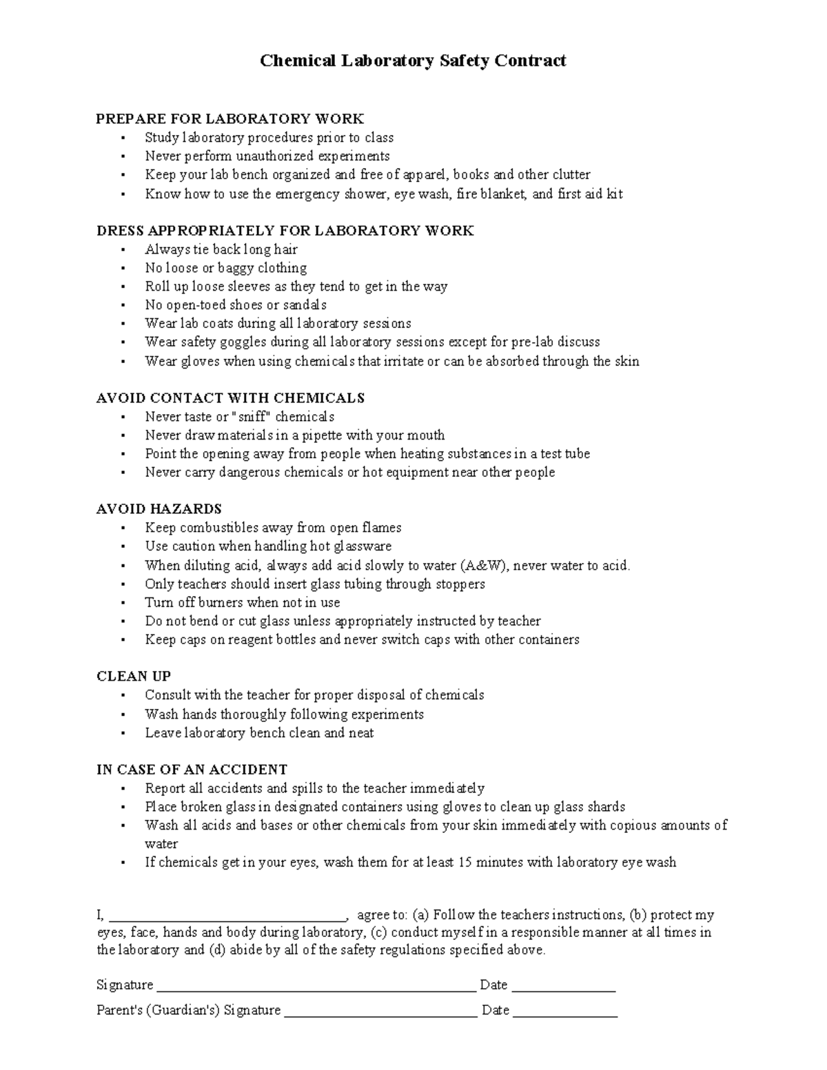 Lab Safety Contract Mrs Wilds Class Chemical Laboratory Safety   Thumb 1200 1553 