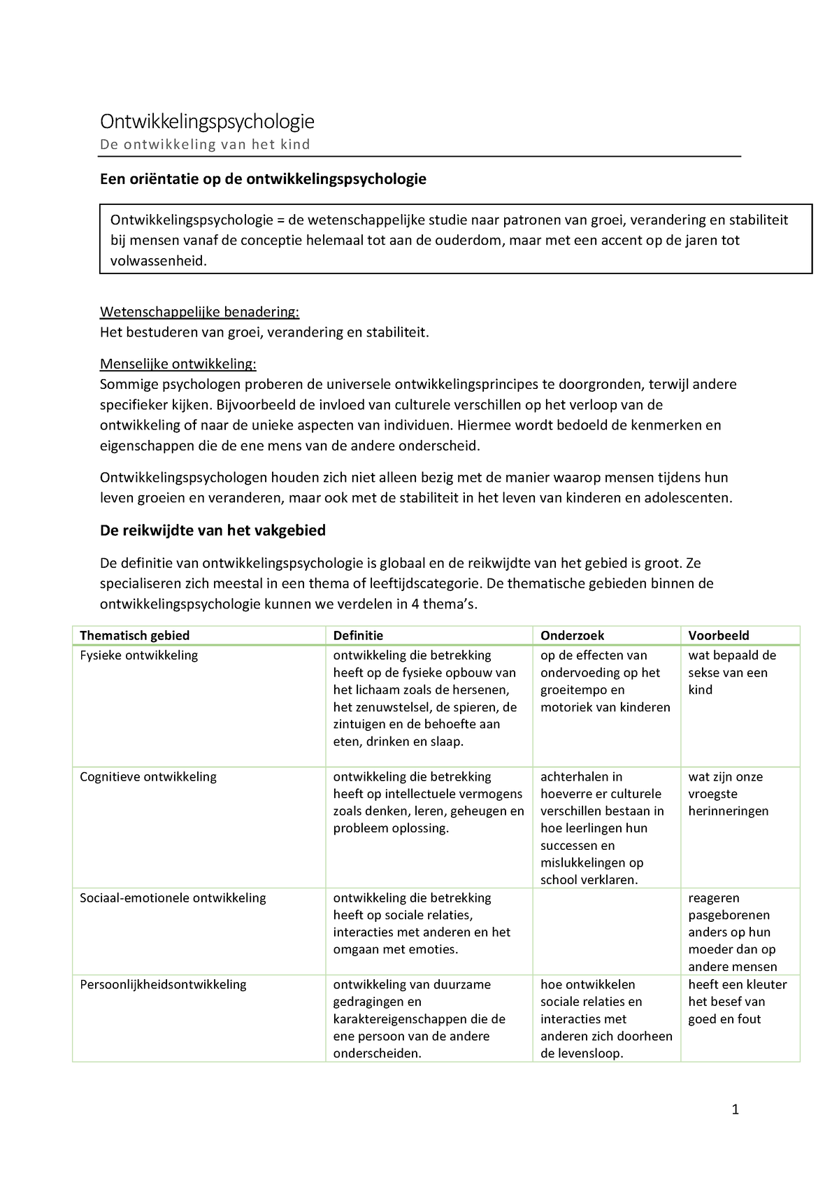 Ontwikkelingspsychologie - Menselijke ontwikkeling: Sommige psychologen ...