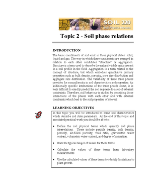 SOIL 222 - Course Notes Topic 3 - Soil Minerals - Topic 3 – Soil ...