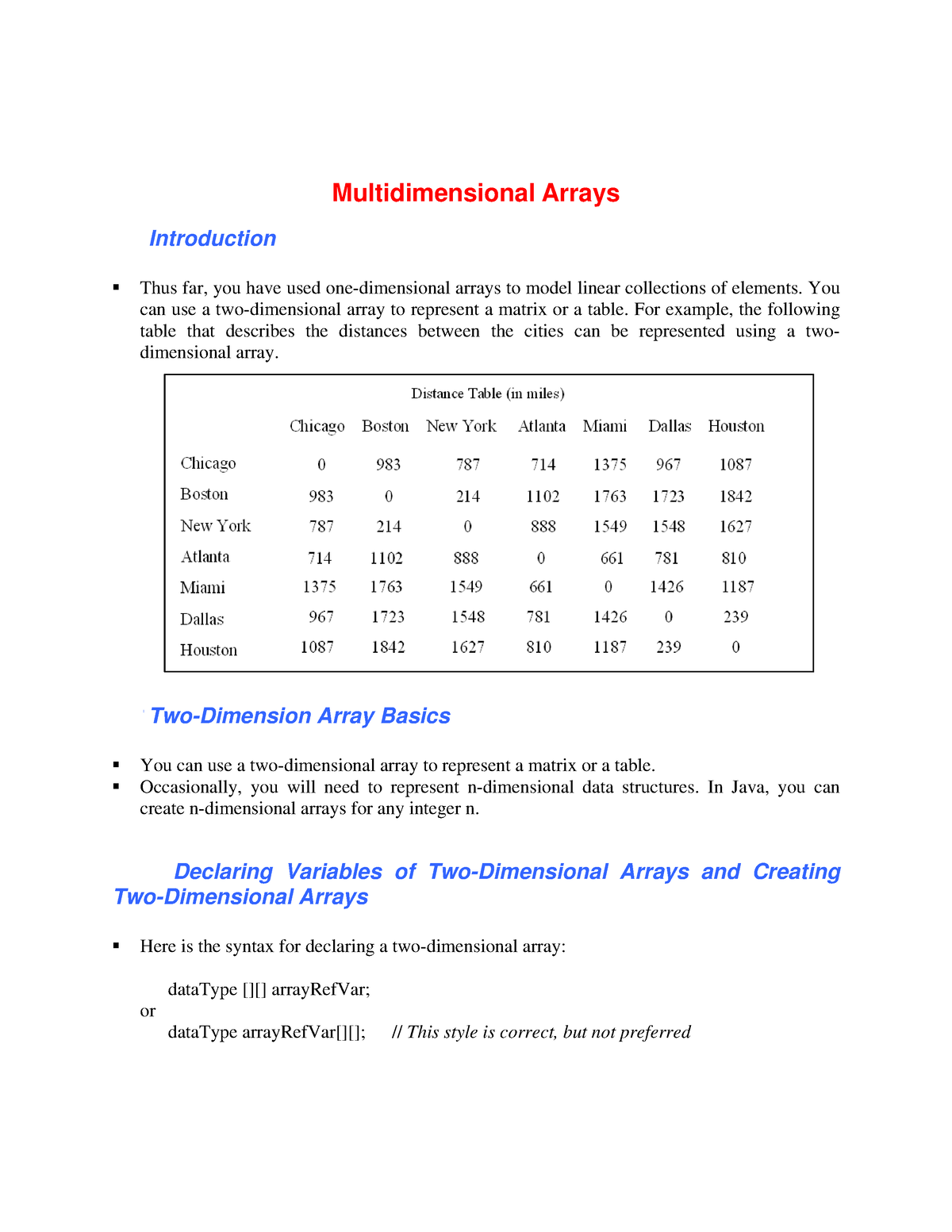 2D Array Lecture Notes - Amksjbhdevgfrhjknsdw - Chapter 7 ...