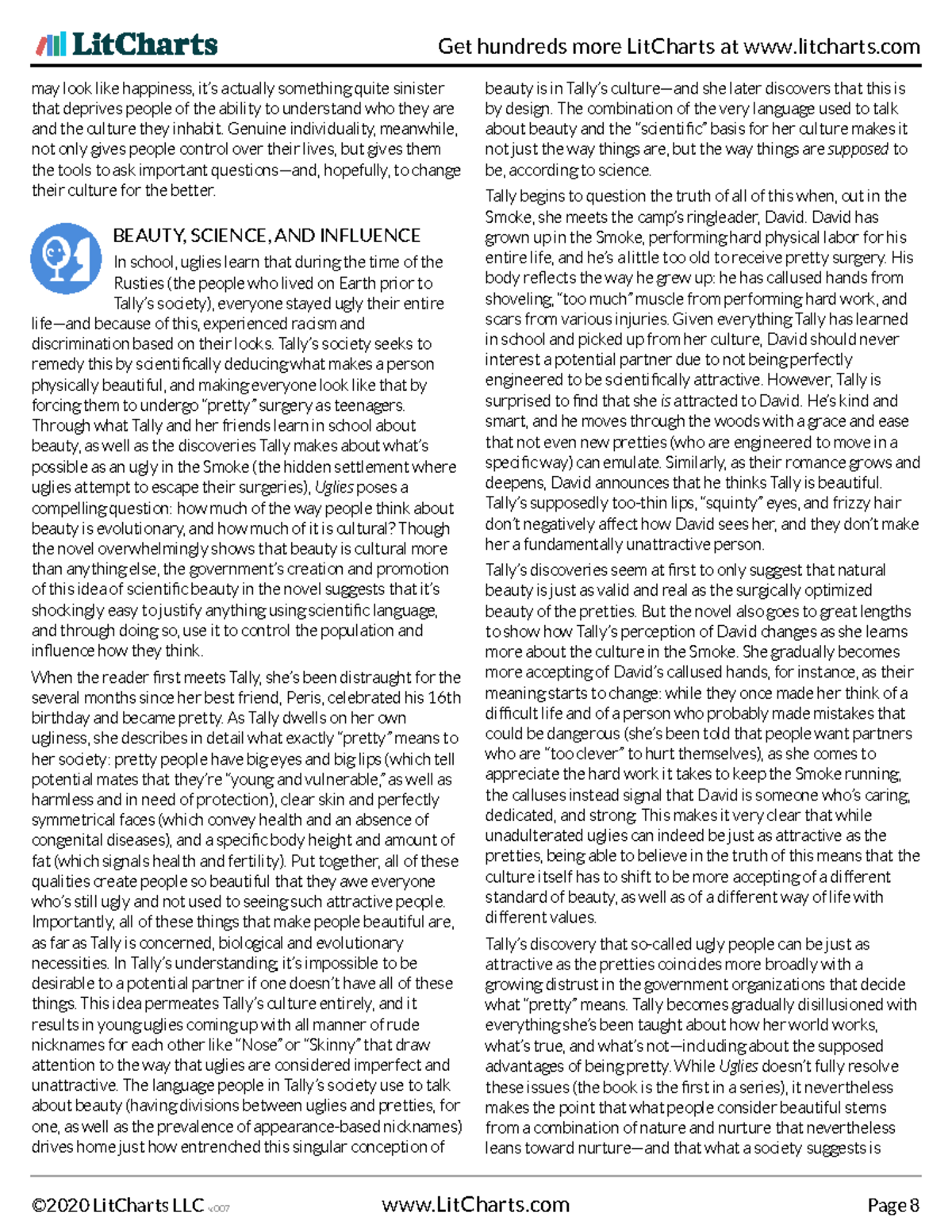 Uglies-Lit Chart 8 - The document reflects a user-driven evolution of ...
