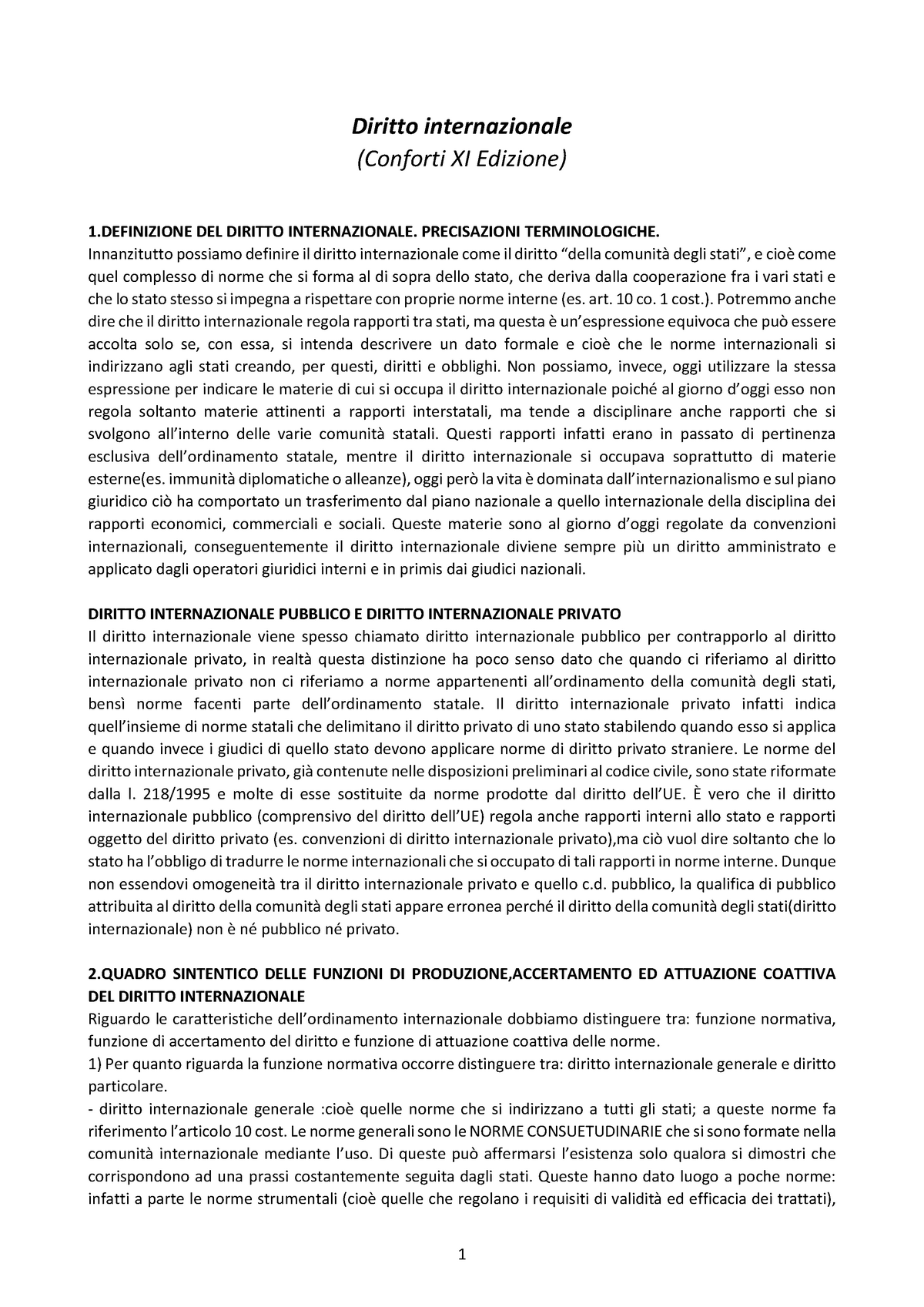 Diritto Internazionale - Diritto Internazionale (Conforti XI Edizione ...