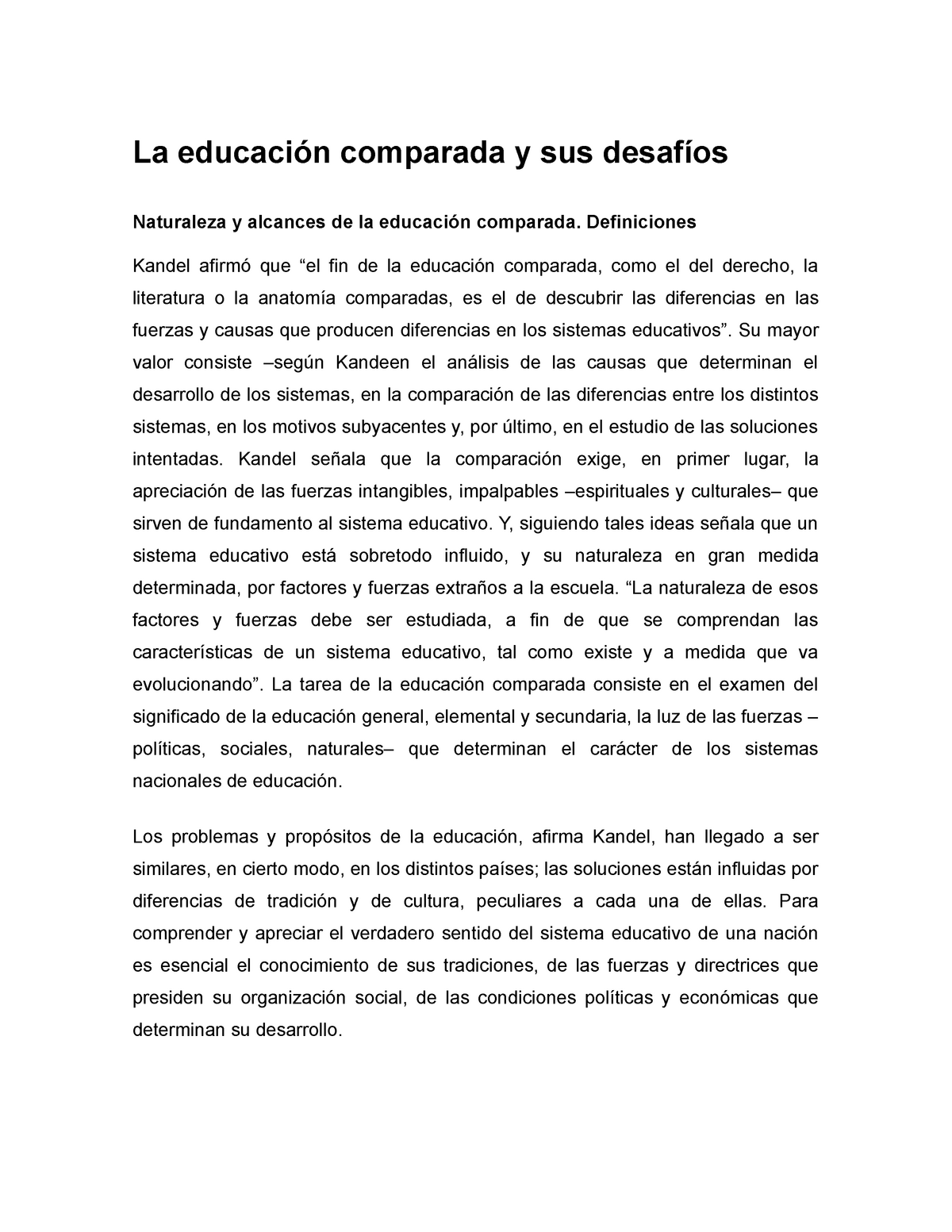 La Educacion Comparada Y Sus Desafios - La Educación Comparada Y Sus ...