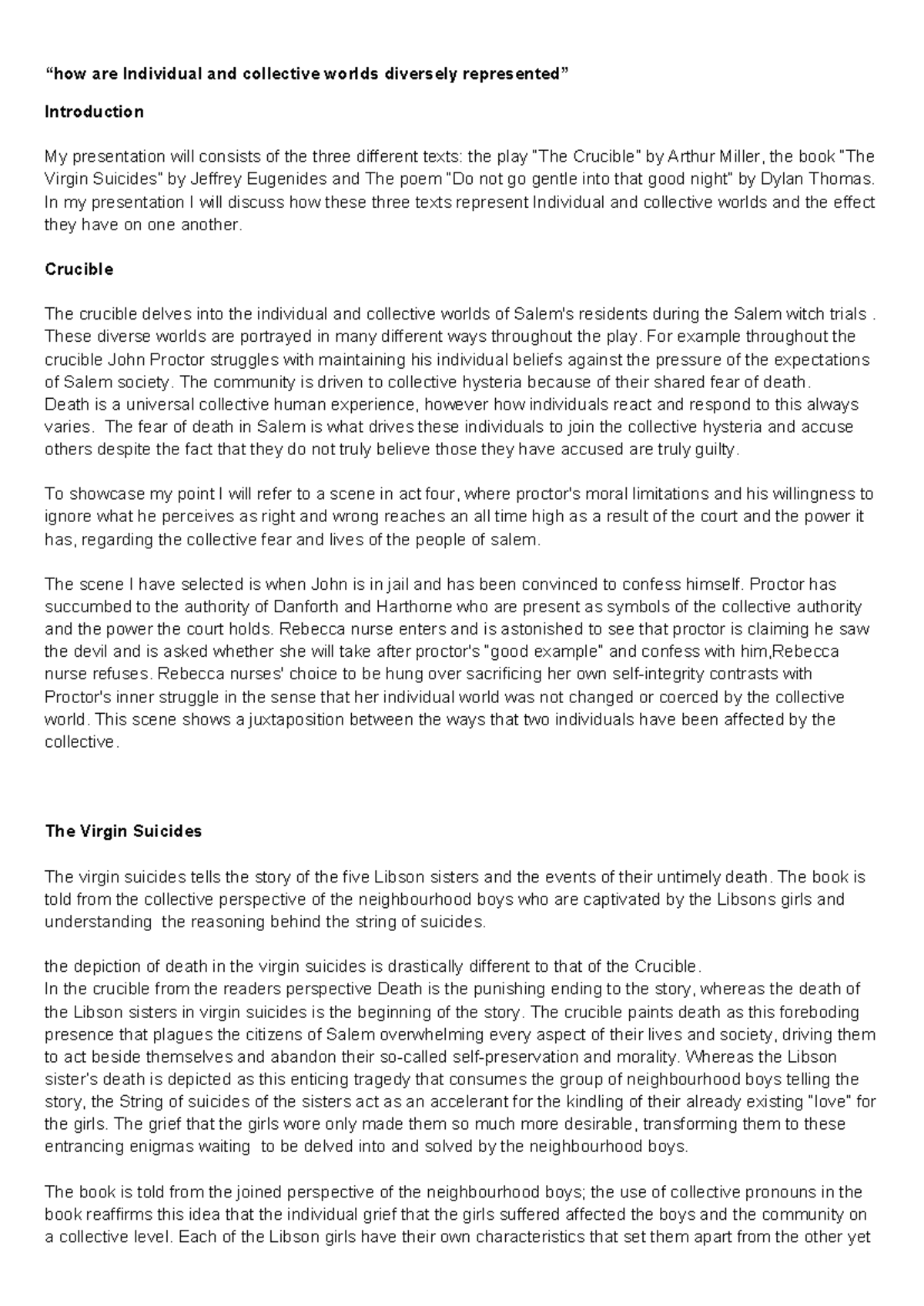 how are individual and collective identitys represented- text ...