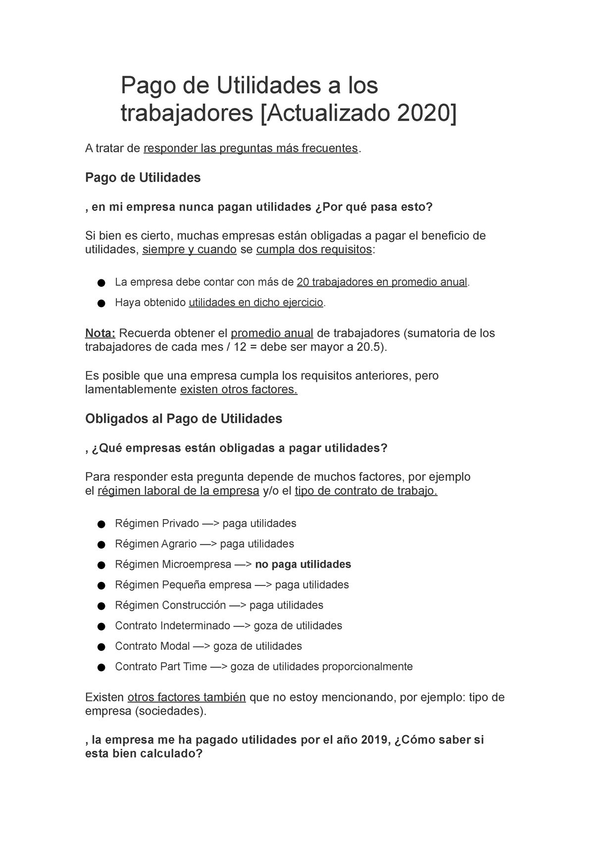 Pago de Utilidades a los trabajadores caso practico ANÁLISIS DE