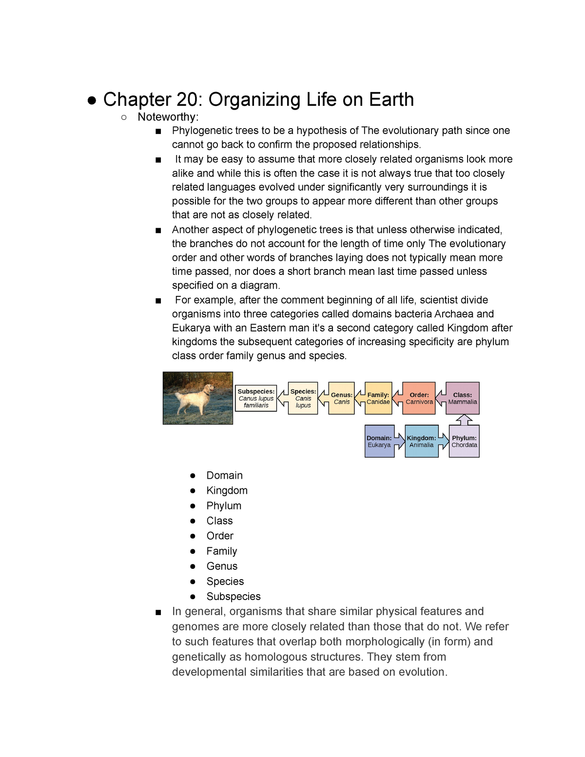 20.1 Organizing Life on Earth