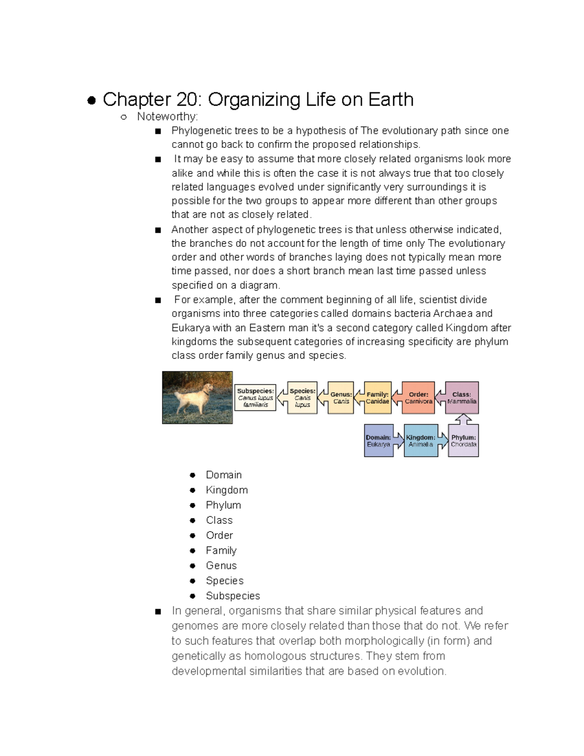 20.1 Organizing Life on Earth