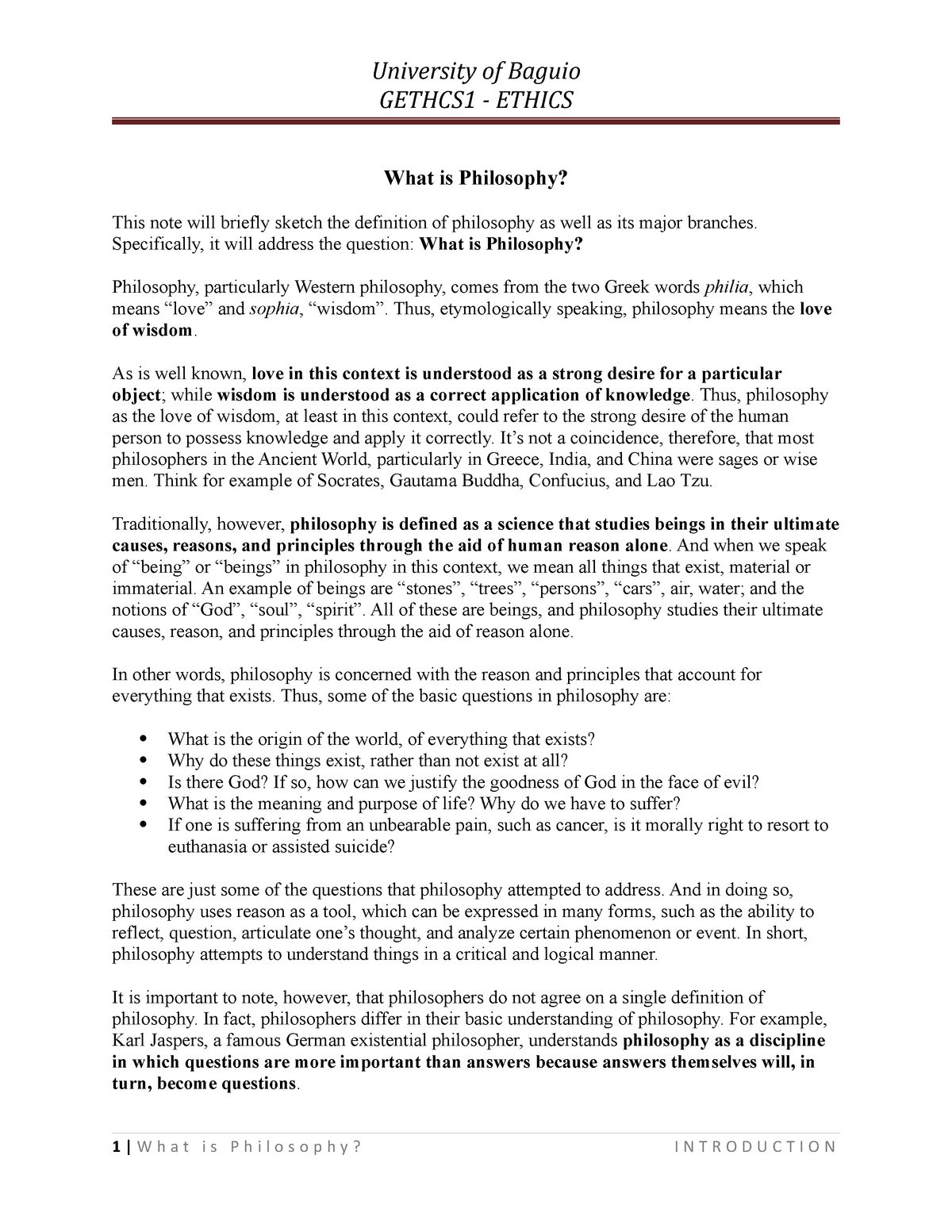 philosophy essay questions and answers