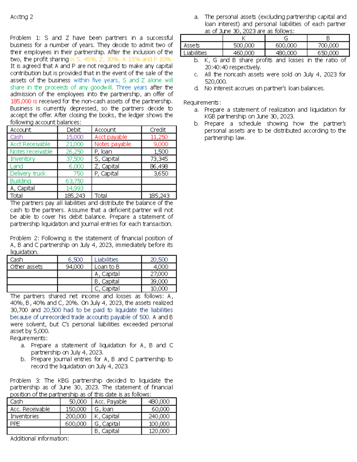 Partnership-Q7 - Quiz Partnership Operations And Liquidation - Acctng 2 ...