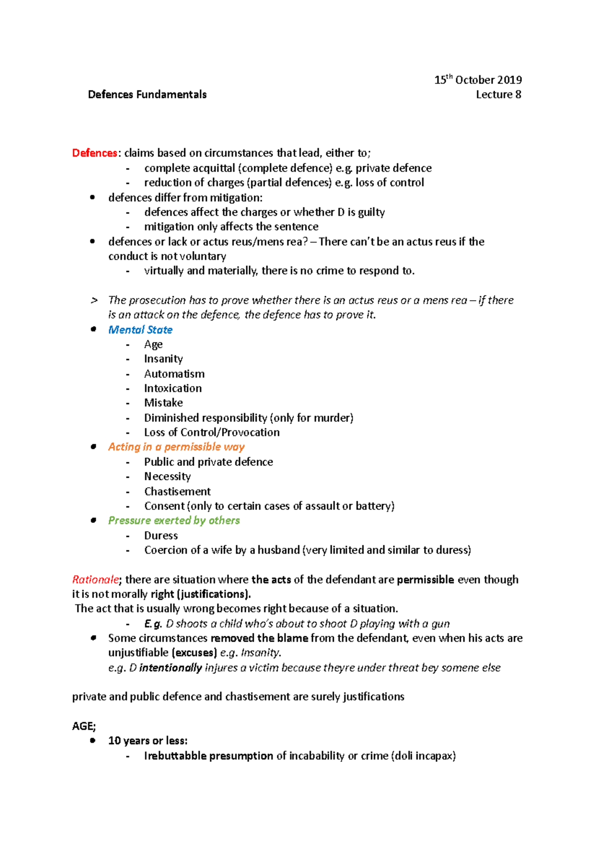 Defences Fundamentals 15th October 2019 - Defences Fundamentals 15 th ...