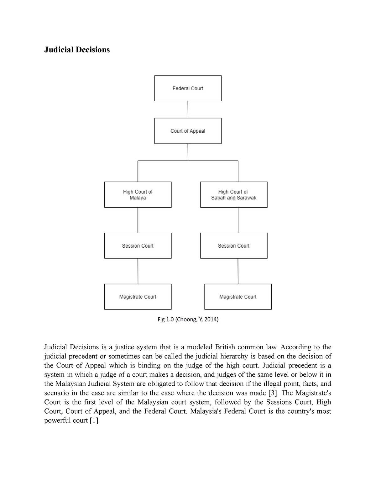 Judiciary System In Malaysia - Judicial Decisions Fig 1 (Choong, Y ...