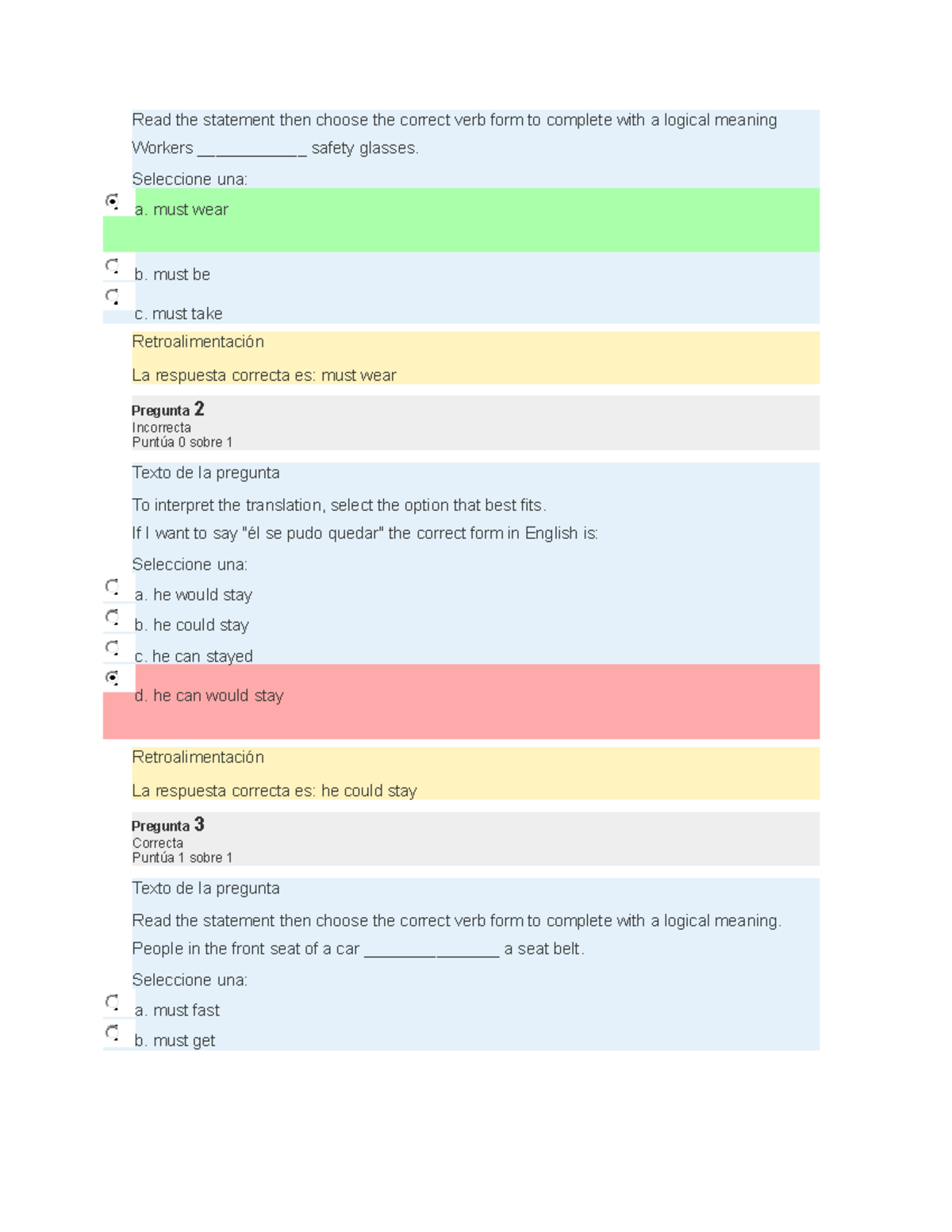 Assignment 7 questionnaire u4 Read the statement then choose the