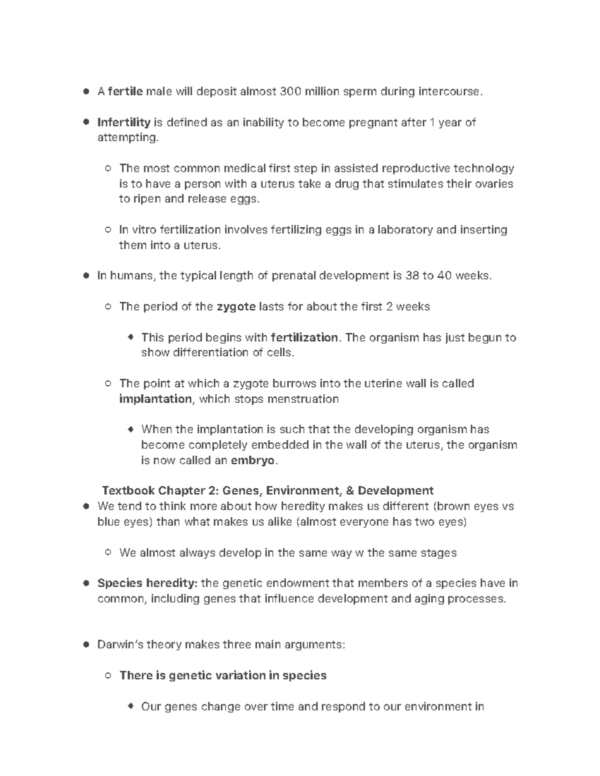 Life span development notes 2 - A fertile male will deposit almost 300 ...