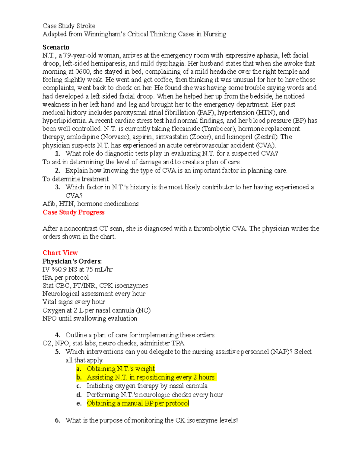 NT case study - BIO-1221 - Tri-C - Studocu