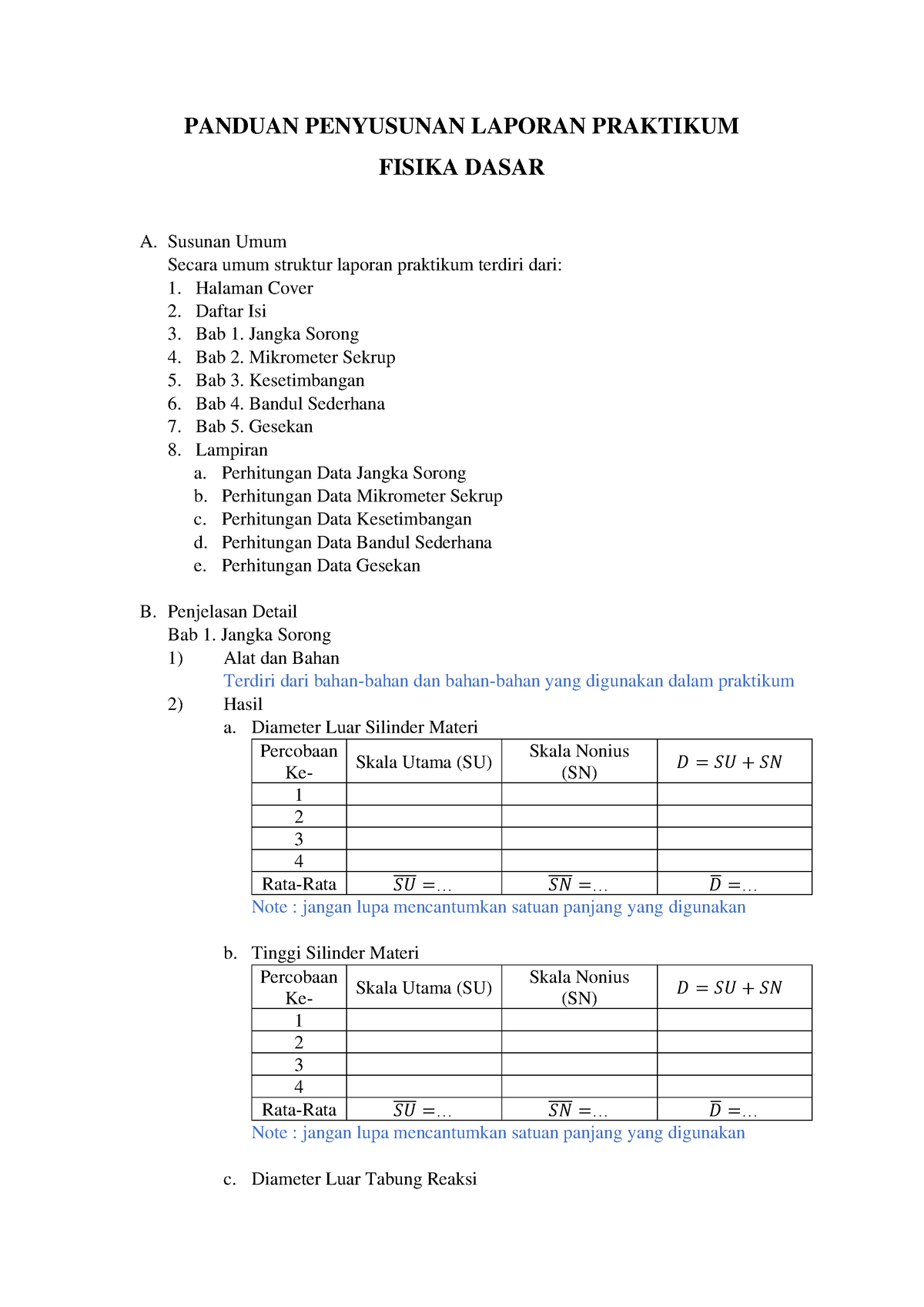 Panduan Penyusunan Laporan Praktikum - PANDUAN PENYUSUNAN LAPORAN ...