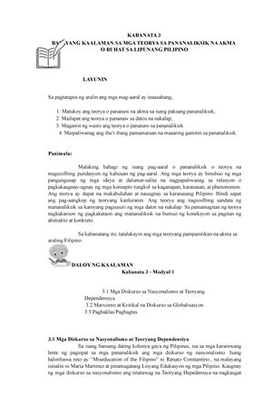 KAB 1 - Modyul 1 - KABANATA 1 ANG PAGTATAGUYOD NG WIKANG PAMBANSA SA ...