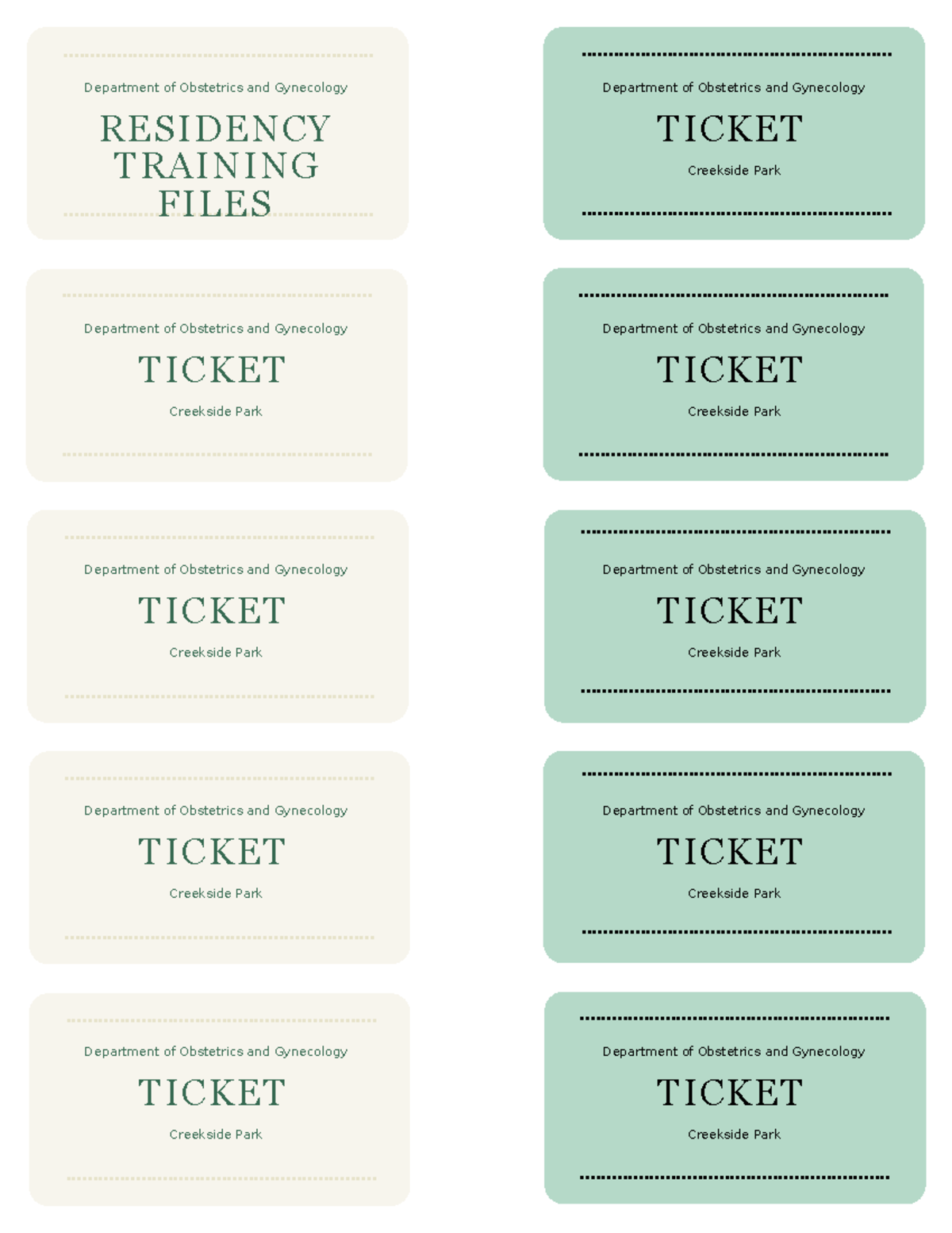 Event tickets ten per page - Department of Obstetrics and Gynecology ...