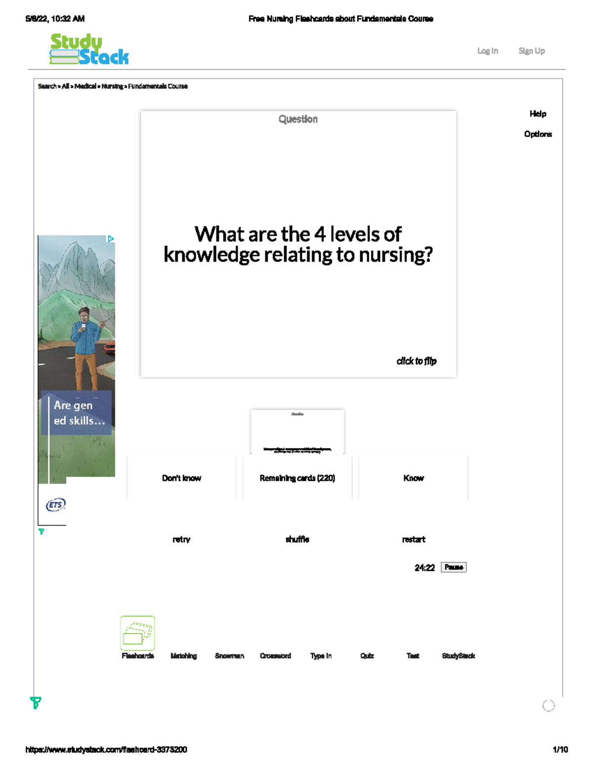 Free Nursing Flashcards about Fundamentals Course - cepts are which of ...
