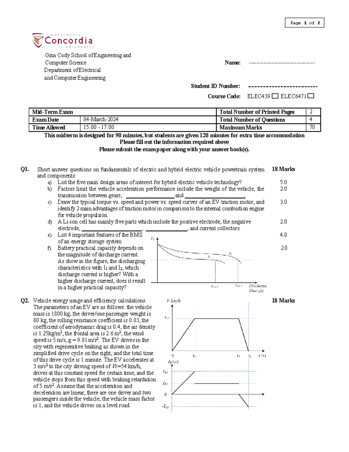 Midterm Winter 2023 - Page 1 of 2 Gina Cody School of Engineering and ...
