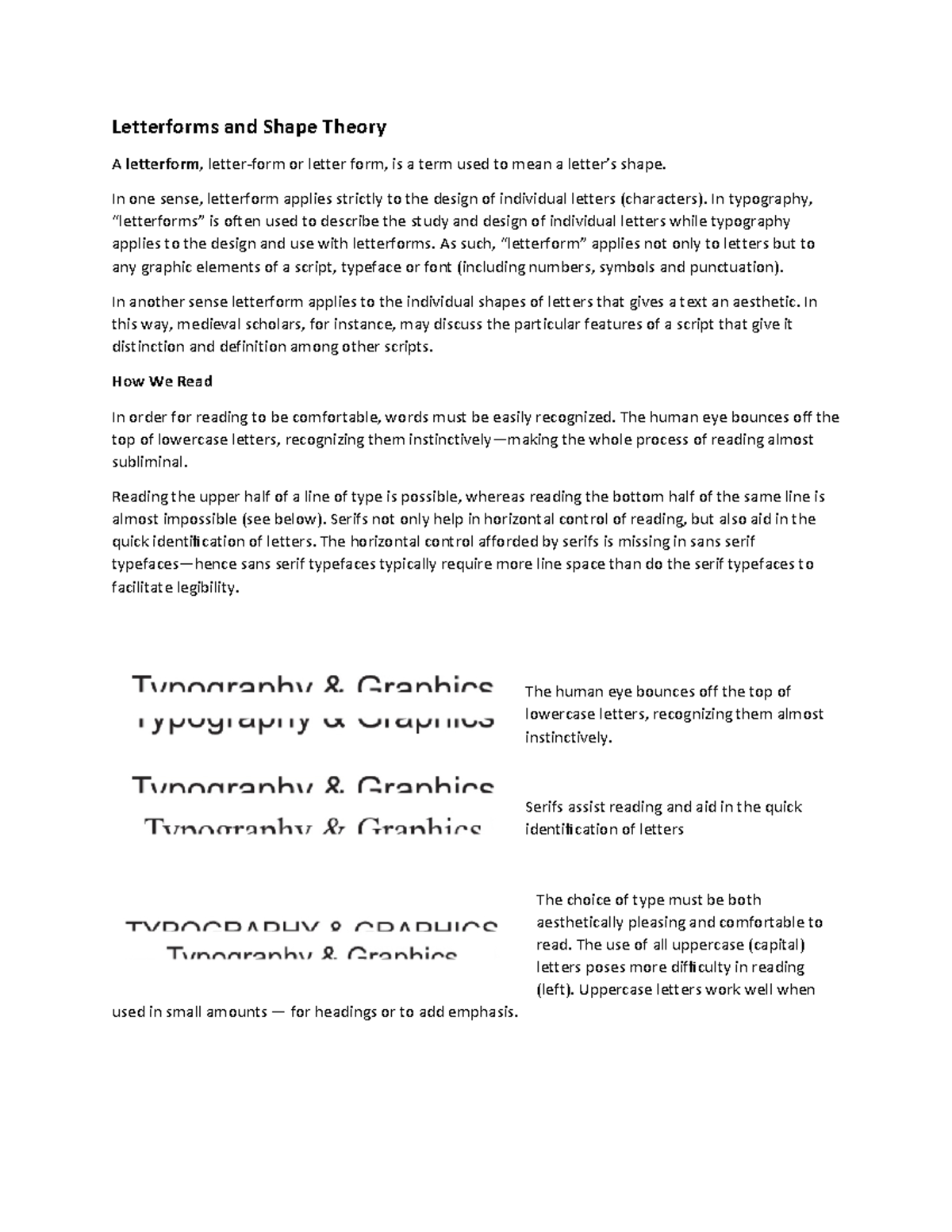 Letterforms and Shape Theory - In one sense, letterform applies ...