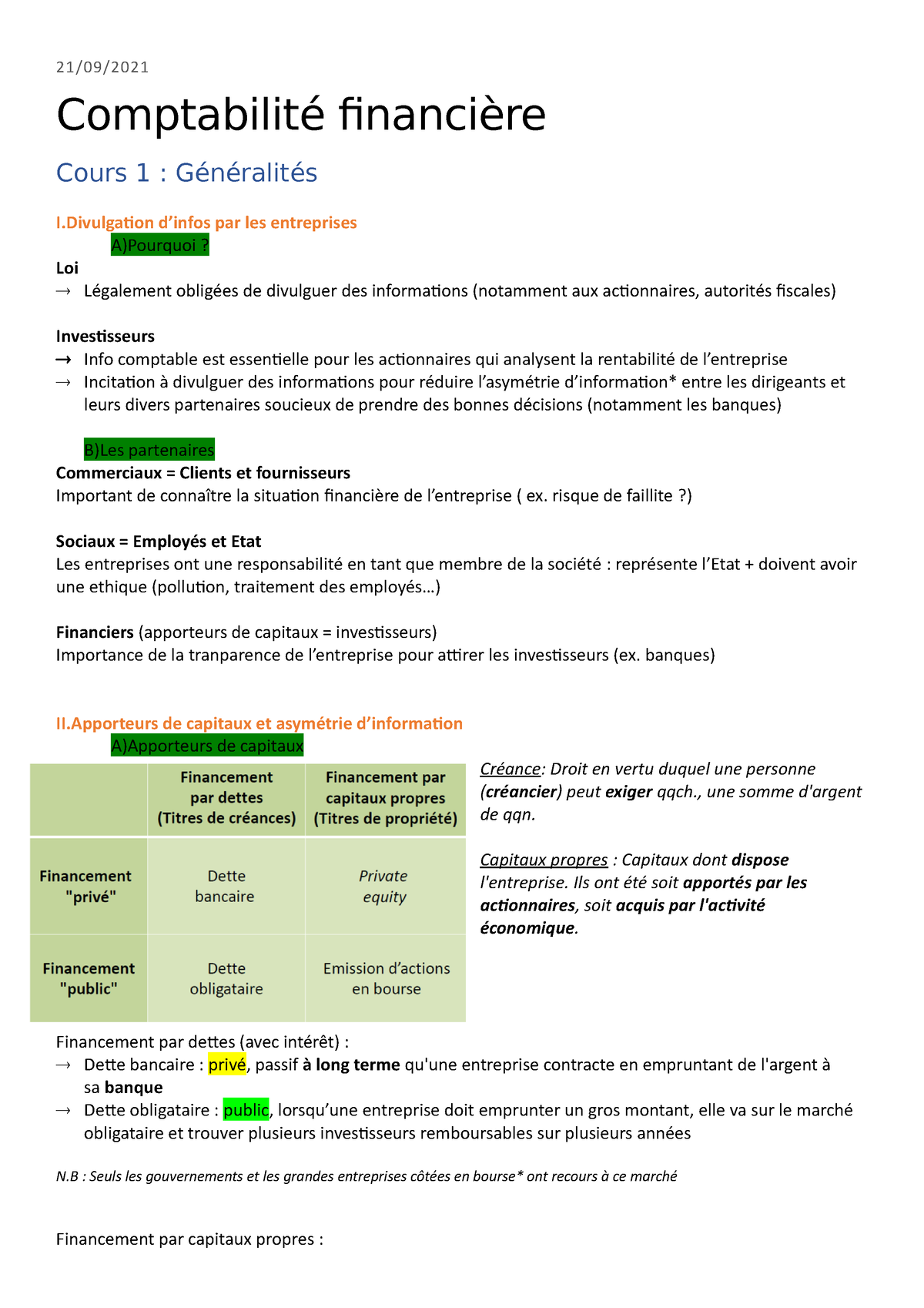 Comptabilité Chapitre 1 Semestre 1 - 21/09/ Comptabilité Financière ...