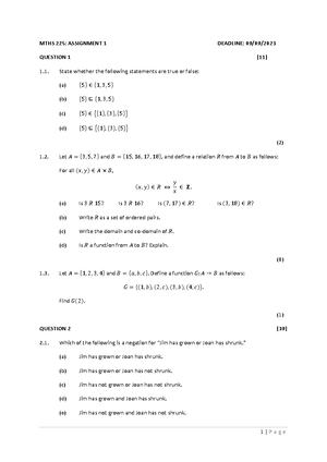 MEMO Semester Test 2 MTHS 225 2021 - Calculators: Yes Requirements for ...