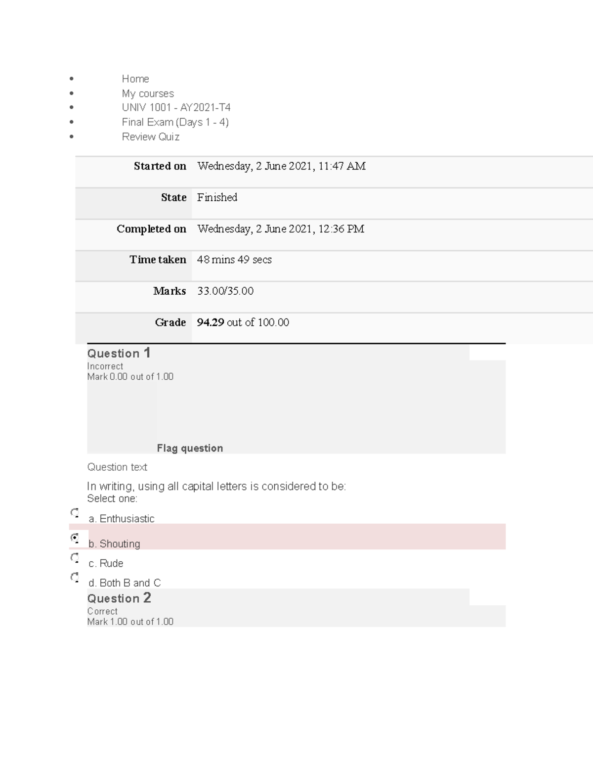 Review Quiz Final - Home My courses UNIV 1001 - AY2021-T Final Exam ...