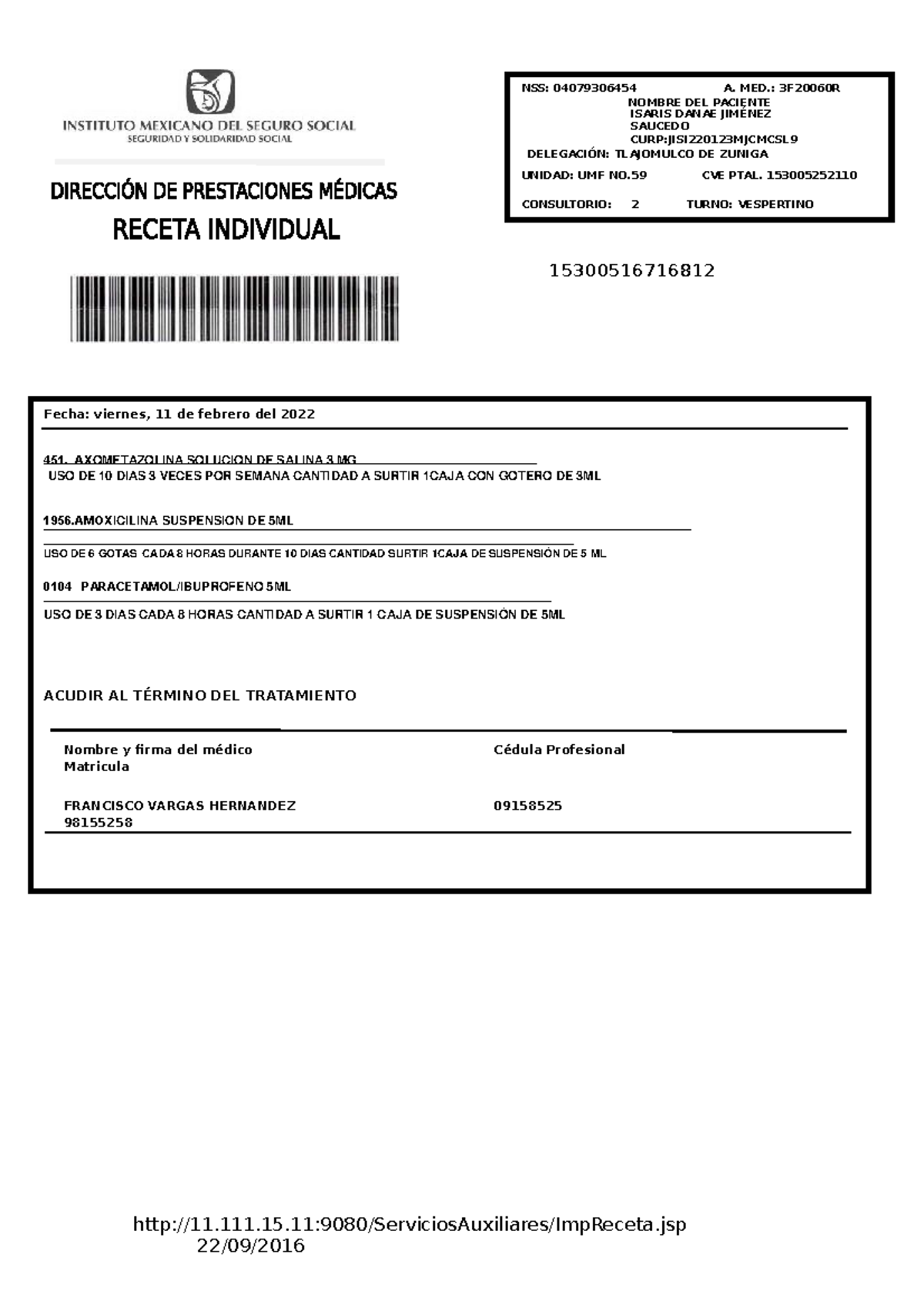 Compartir receta-imss-editable compress - CVE PTAL. 153005252110 TURNO ...