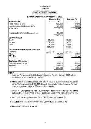 Financial Reporting Practice: Full Example Questions Gabriel Plc ...