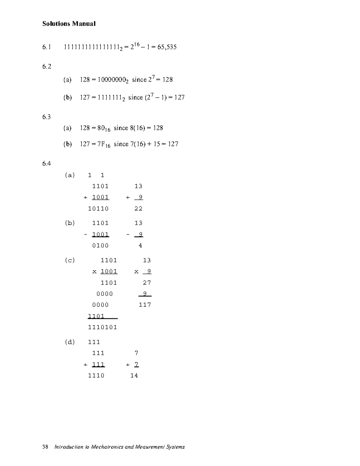 Alc Sol Man Ch06 Solution Manual Introduction Mechatronics And Measurement Systems Studocu